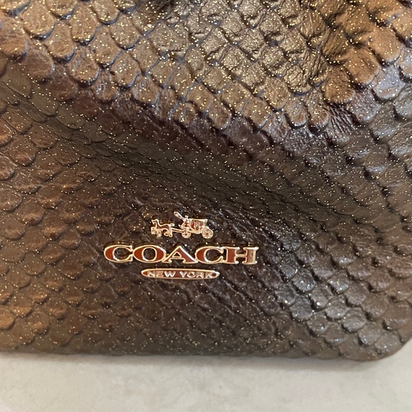 Coach Metallic Embossed Leather Phoebe Shoulder Bag Ombre Gold/Bronze/Black- NWT - Picture 4 of 13